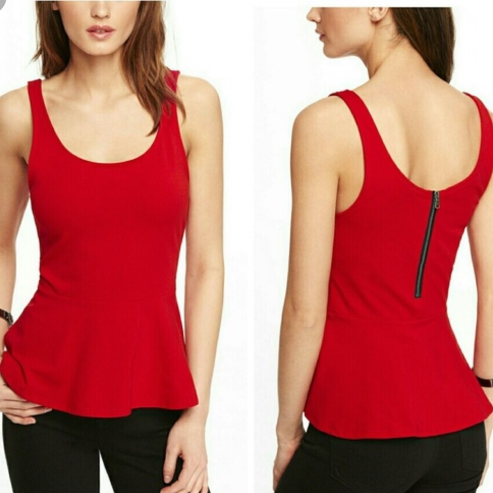 2 Express peplum tanks with zipper